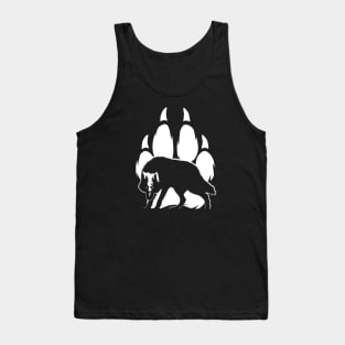 Wolf silhouette and paw Tank Top